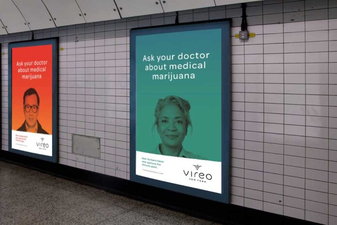 Reklama medycznej marihuany w nowojorskim metrze