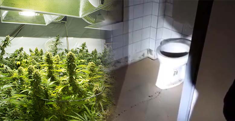 uprawa marihuany pod toaleta