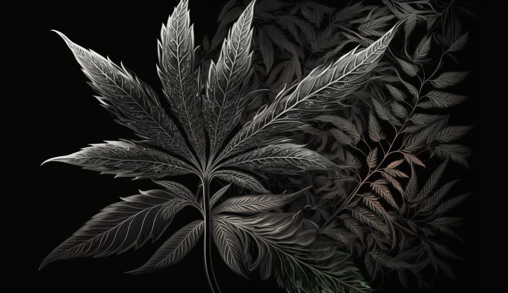 Czarny liść marihuany