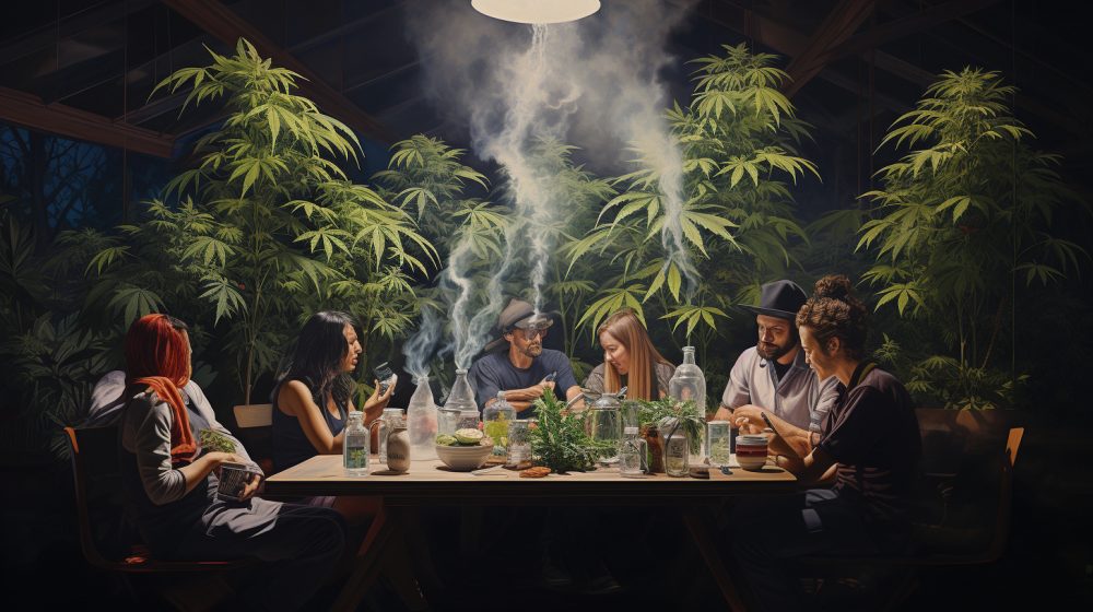 Konsumpcja marihuany w klubie konopnym