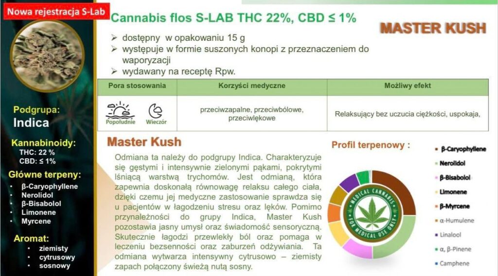 Master Kush Cannabis flos S-LAB THC 22%, CBD