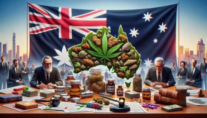 Obraz przestawiający zmieniające się nastawienie do legalizacji marihuany w Australii