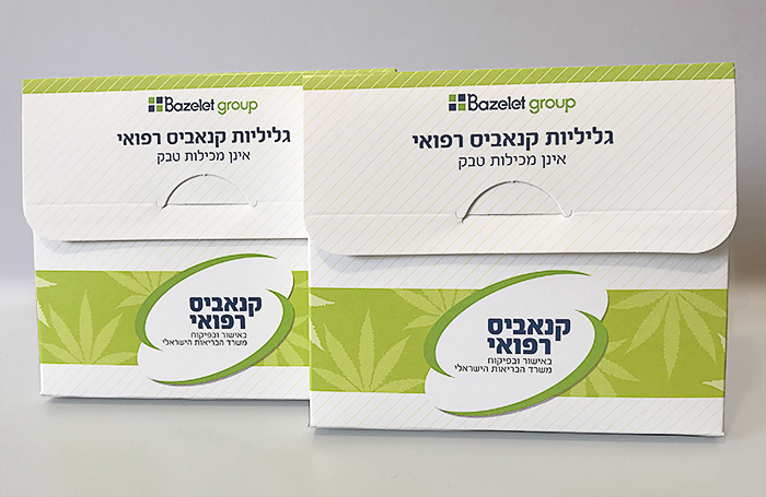 Skręty z medyczną marihuaną w opakowaniu Izraelskiego producenta Bezelet