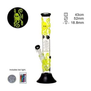 Bongo Grace Glass Octopoda Yellow Glow wys. 43 cm szlif 18.8 mm świecące LED