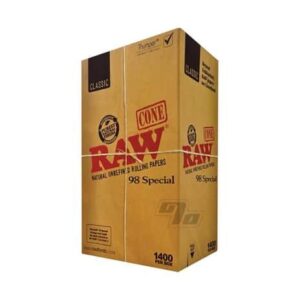RAW Pre-Rolled Cone 98 Special - Gotowe skręcone bibułki + filtry CAŁA PACZKA 1400 szt.